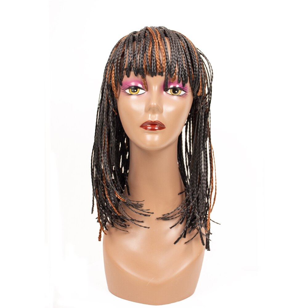 Cheveux Tressés synthétiques Boîte Tresse Perruques Pour Femmes Tresse Africaine Perruque Pas Cher Perruques Tressées Synthétiques Bob Perruque Perruques Tressées: 1B-27 / 12inches