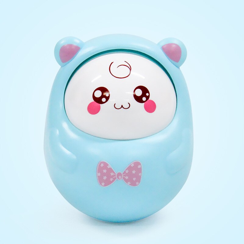 16 soorten Schattige baby Rammelaars bell knikken Pop Knipperen Ogen Tumbler Roly-poly Bijtring speelgoed Pasgeborenen Baby Vroege educatief speelgoed: blue