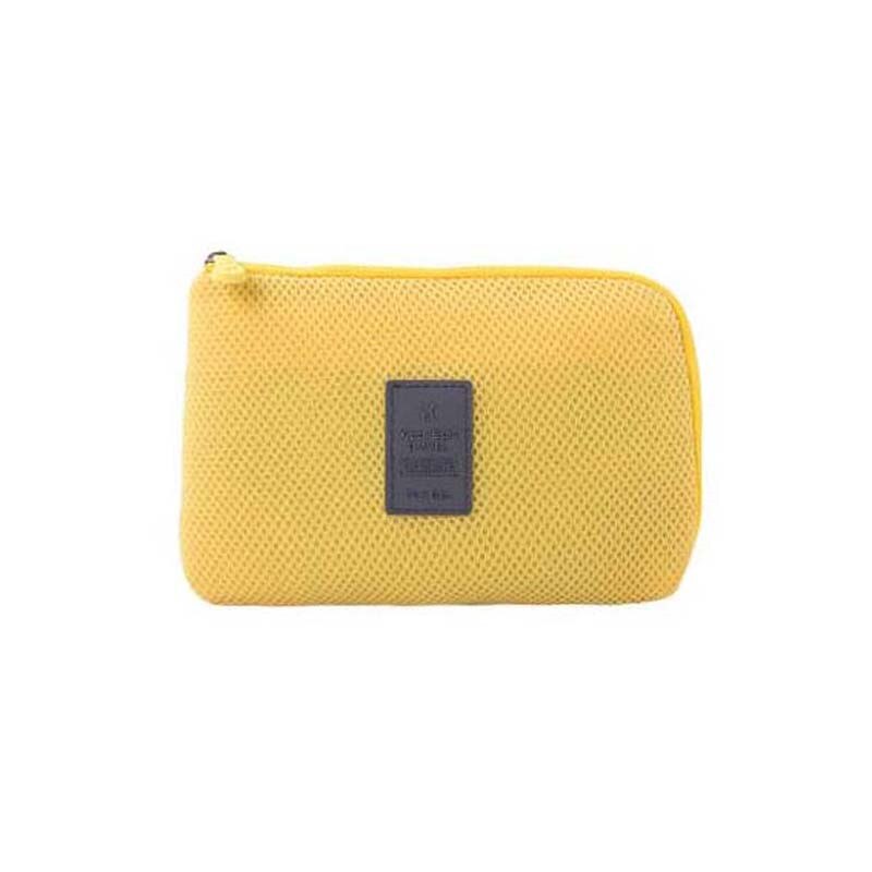 Pochette d&#39;écouteurs technologie Portable, rangement d&#39;accessoires de téléphone, port d&#39;écouteurs, pochette d&#39;accessoires électroniques de voyage en plein air: Yellow L