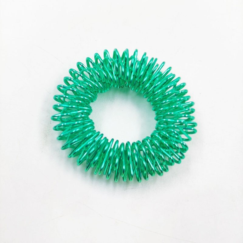 Anillo sensorial antiestrés para niños, juguete para aliviar el estrés, con manecillas de primavera, antiautismo y acupresión, 5 uds.: 5pcs Green