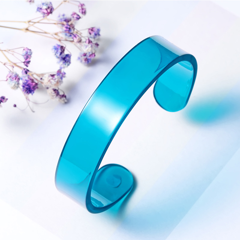 Simple Women Acrylic Bangles Bracelets Round Cuff Open Bangles Pure Color Resin Charms Trendy Wedding Luxury Brand Jewellry: 004