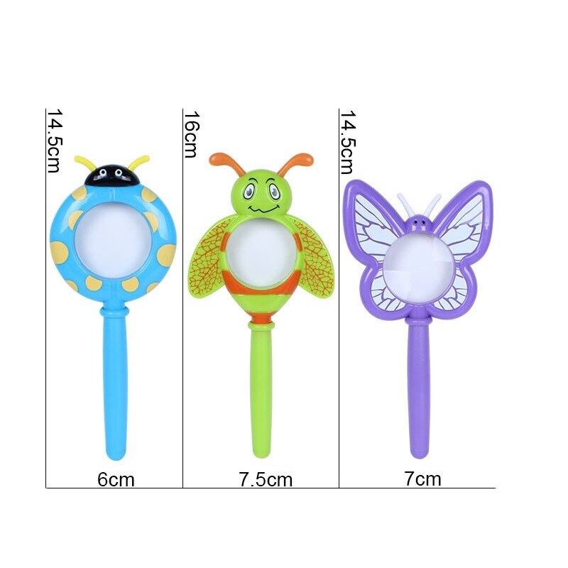 Cartoon Insect Vorm Vergrootglas Outdoor Exploratie Leren Kids Kinderen Educatief Speelgoed Vergrootglas Lieveheersbeestje Vlinder