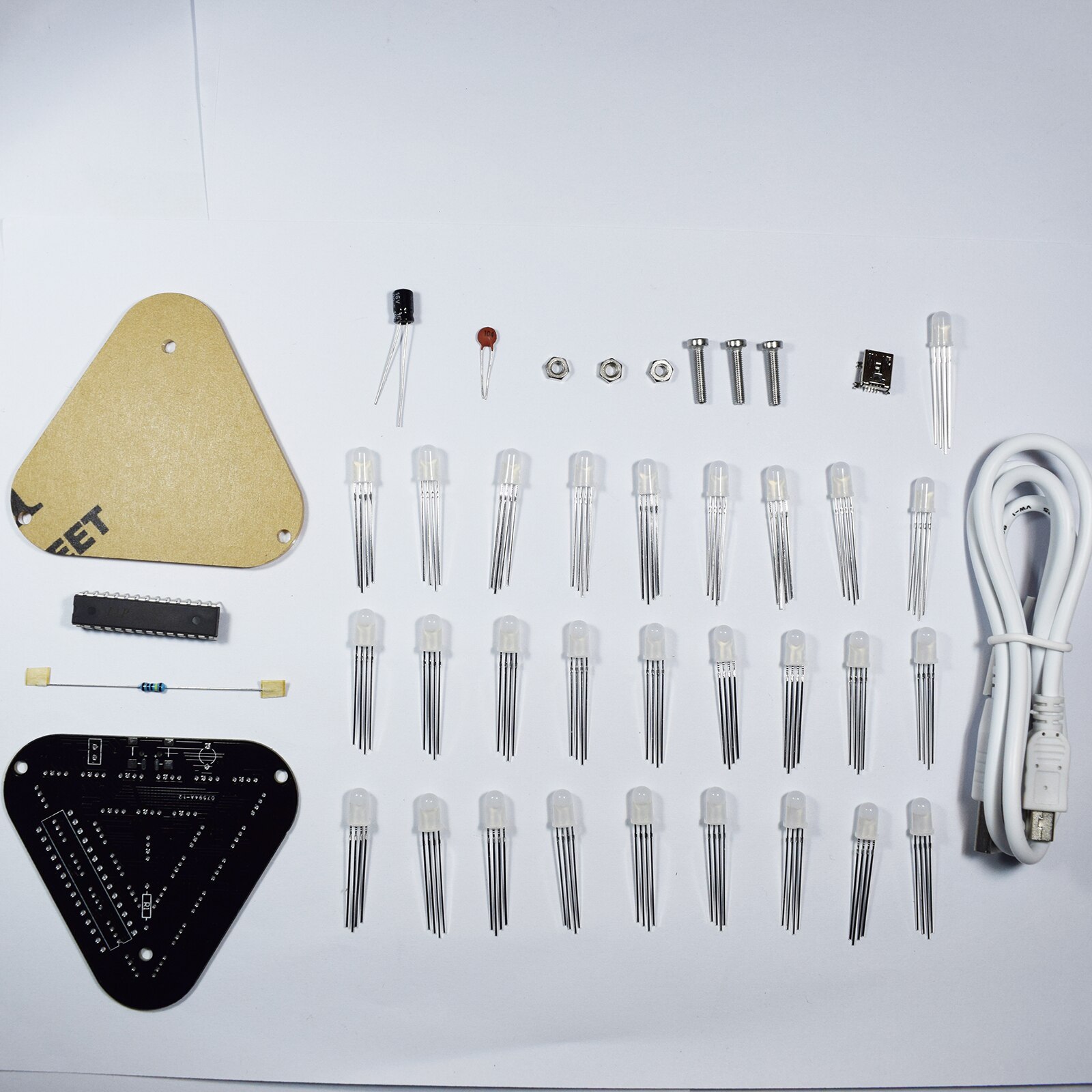 Cubo de luz LED Aurora 3D, Kit DIY electrónico Triangular de pirámide, 5MM, RGB, Control táctil, artesanal