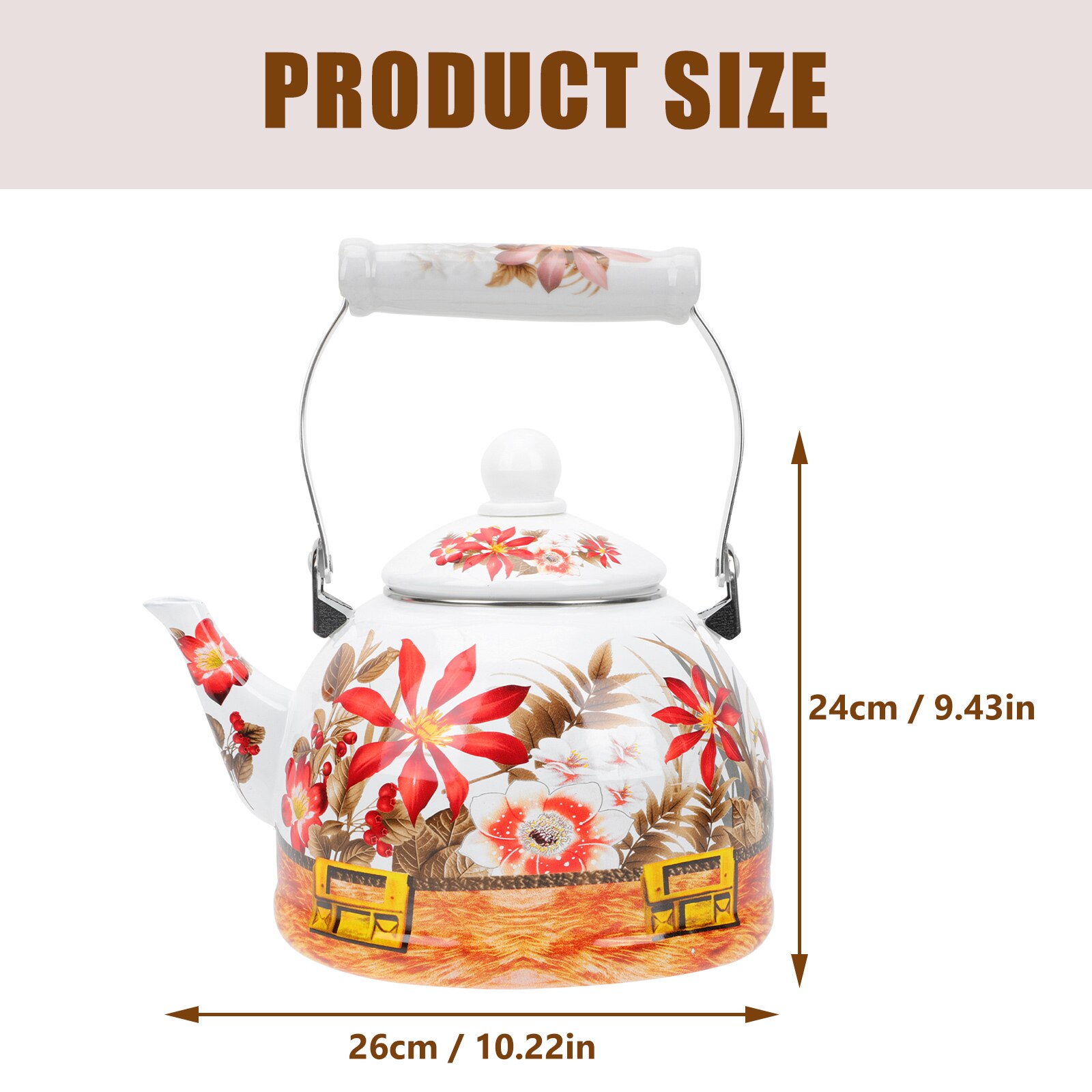 Kettle Metal Handle Kettle Water Boiling Pot Tea Pot Water Heating Pot for Home Restaurant