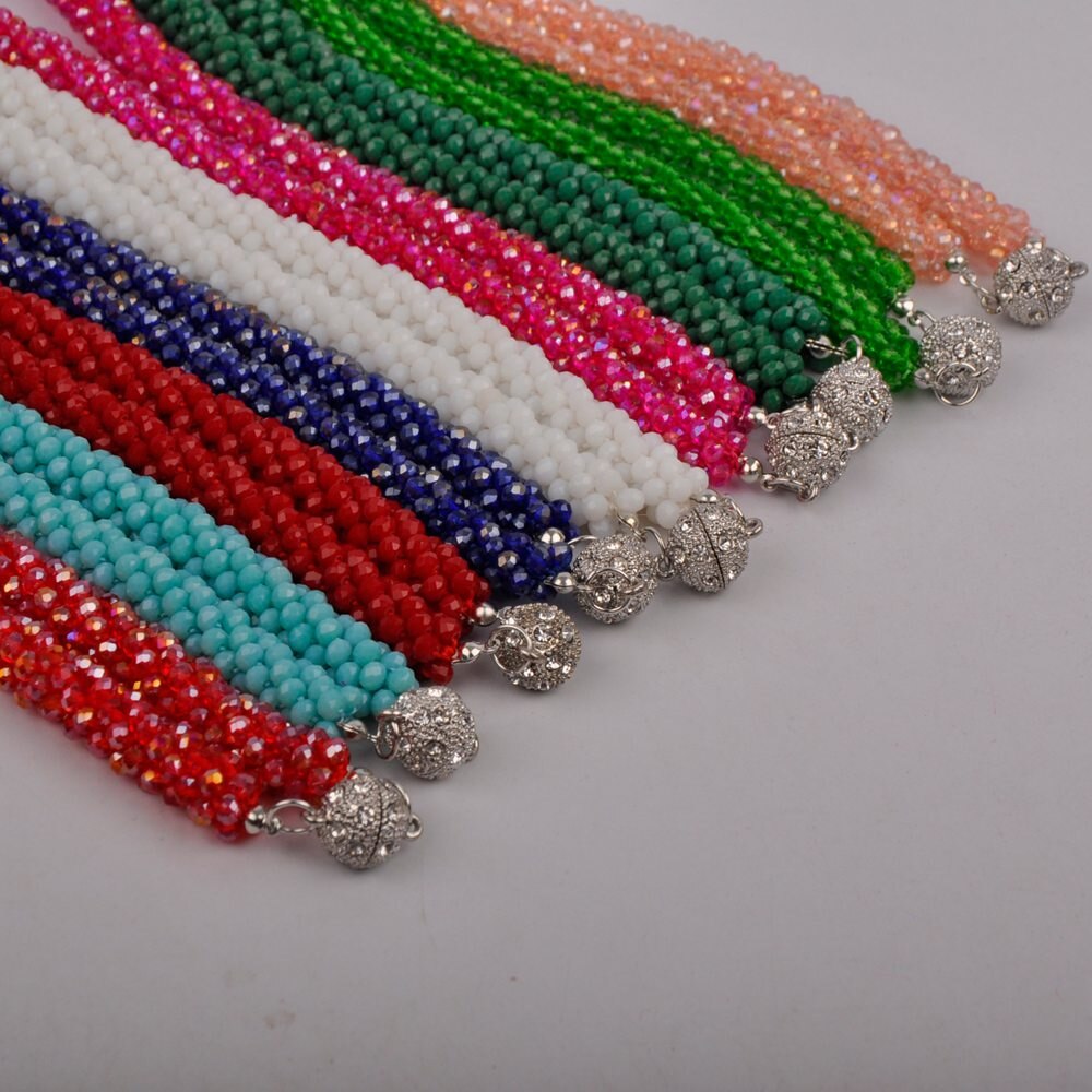 Colorful Crystal Beaded African Necklace European and American Necklace Costume Necklace Set