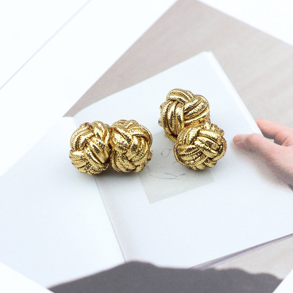 Gemelos con nudo de seda para hombre, gemelos con nudo de seda en colores sólidos, DIY, trenzado, hecho a mano, cuerda doble elástica, manguito de bola, de Novela: 18