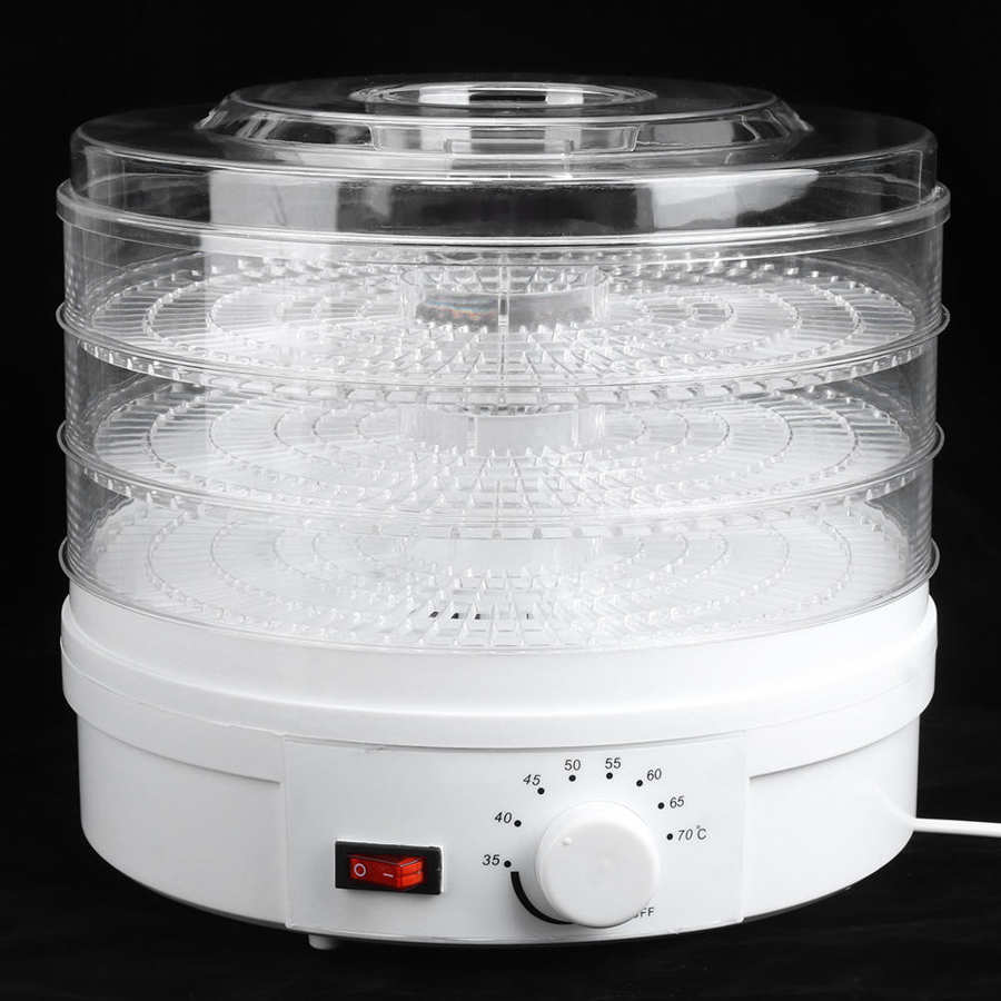Food Dehydrator 350W 3‑Layer Removable Trays Transparent Mini Food Dryer Fruit Medicinal Materials Drying Dehydrator for