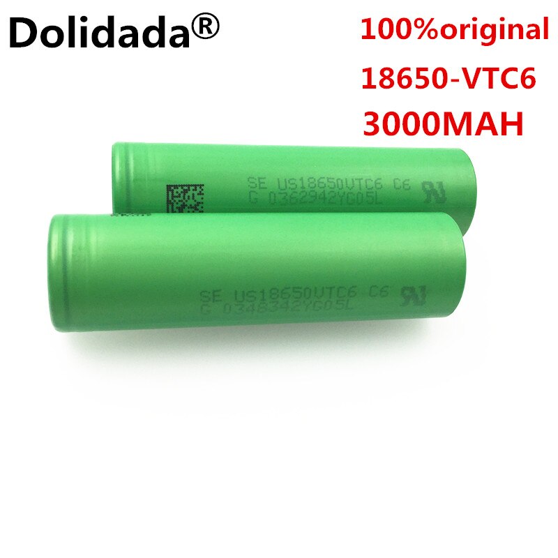 Dolidada 100% original VTC6 18650 V 3000 mAh Li ion 3,7 batera pour us18650 vtc6 3000 mAh batera USO juguetes herramient comme