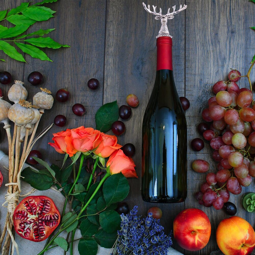 Wine Stopper Cork Simulated Animal Bottle Plug Beverage Stoppers for Bar Party Restaurant (Elk)