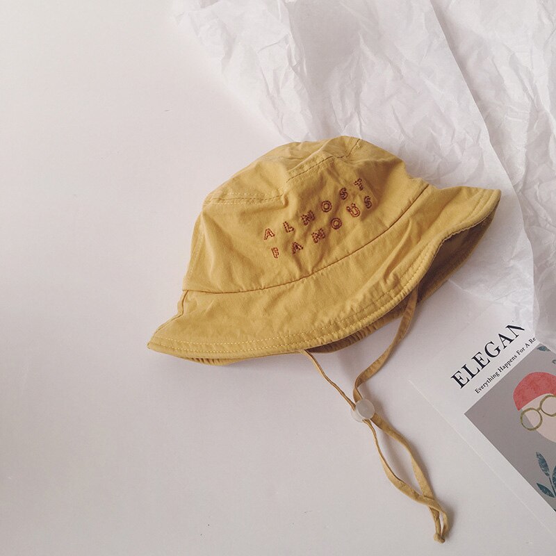 Chapeau seau avec lettres pour enfants, pour garçons et filles, Panama, pour l'été, le printemps, la plage et l'extérieur: yellow