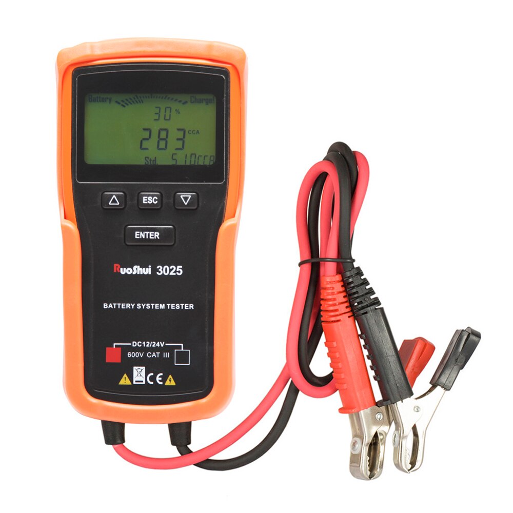 RuoShui 3025 Battery Tester 12V 24V Analyzer 100 to 1700CCA Car Battery Tester Quick Cranking Charging Electrical Circut Tester