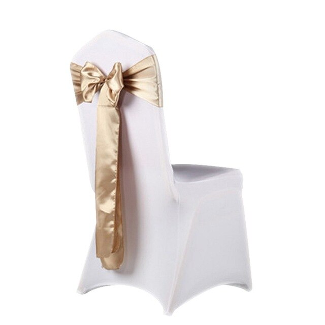 BIT.FLY – housse de chaises en Satin 15x275cm, 1 pièce, décoration de fête, mariage, hôtel, Banquet,: Champagne