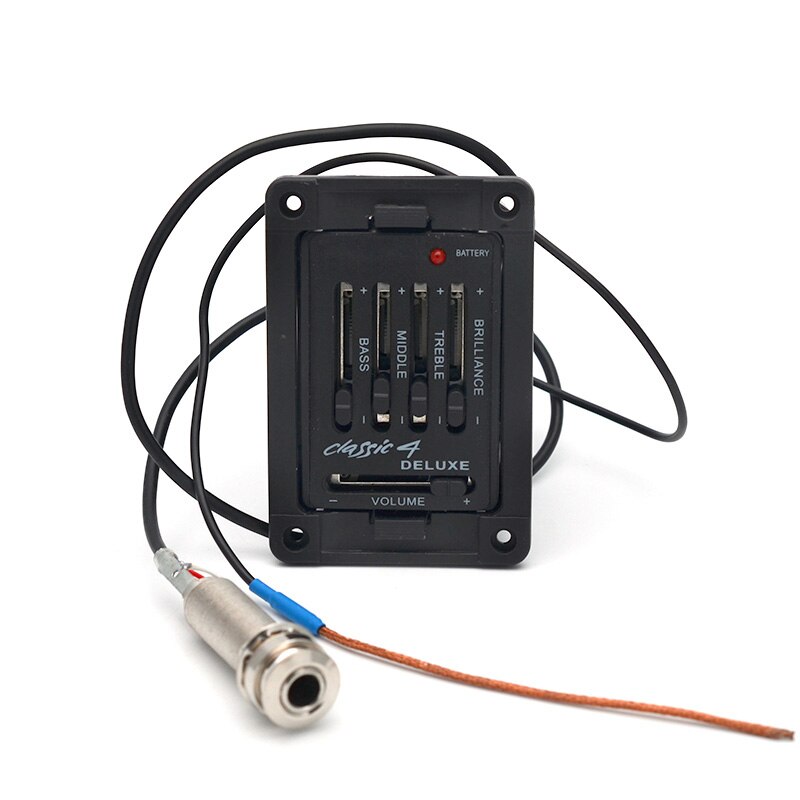 4 Band Deluxe Akoestische Gitaar Voorversterker Gitaar Eq Equalizer Piezo Pickup Voor Klassieke Akoestische Guitarra