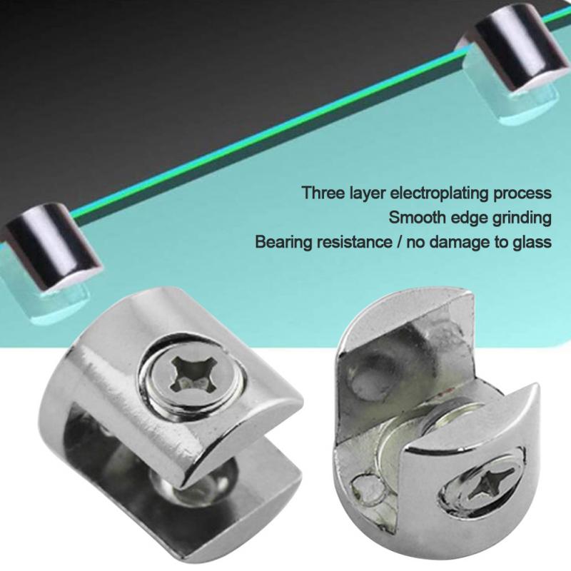 8 stk hardware hjørne vindue justerbar hylde fast altan zink legering badeværelse glas klemme anti korrosion mini cylindrisk form