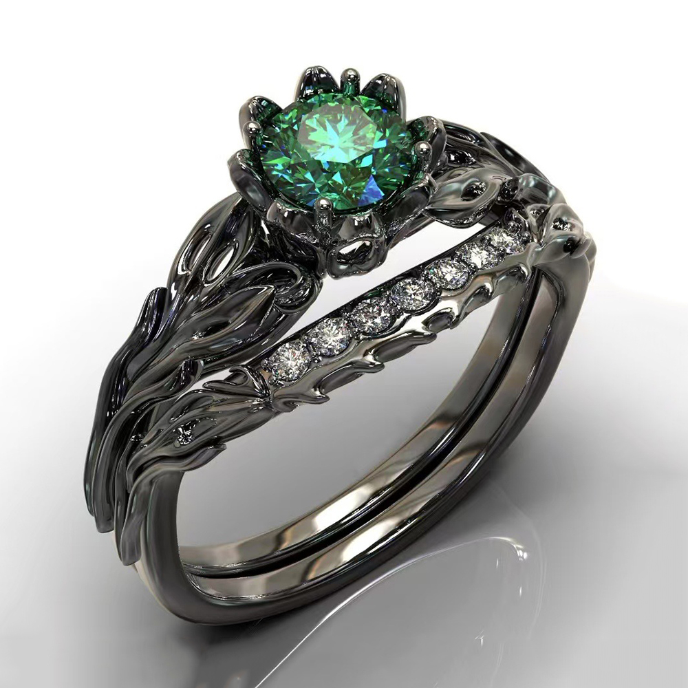 Anillos de circón de lujo para mujeres y niñas, anillo de compromiso de cristal para boda, anillos de dedo de acero inoxidable ajustables para , de joyería: 9 / YELLOW