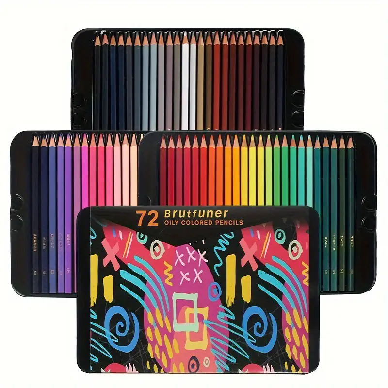 Brutfuner 72/120 Kolorowe Luksusowe Kredki Olejne w Metalowym Pudełku Nowej Generacji premia Rdzeń Kwadratowy Zestaw Kredkowych: BIAŁY