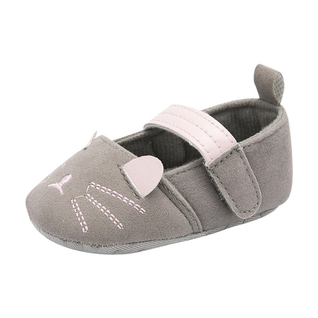 Cute cat princess toddler shoes Toddler Kid Baby Girls Princess Cute Toddler First Walk baby shoes Calzado para nios: Gray  / 0-6M