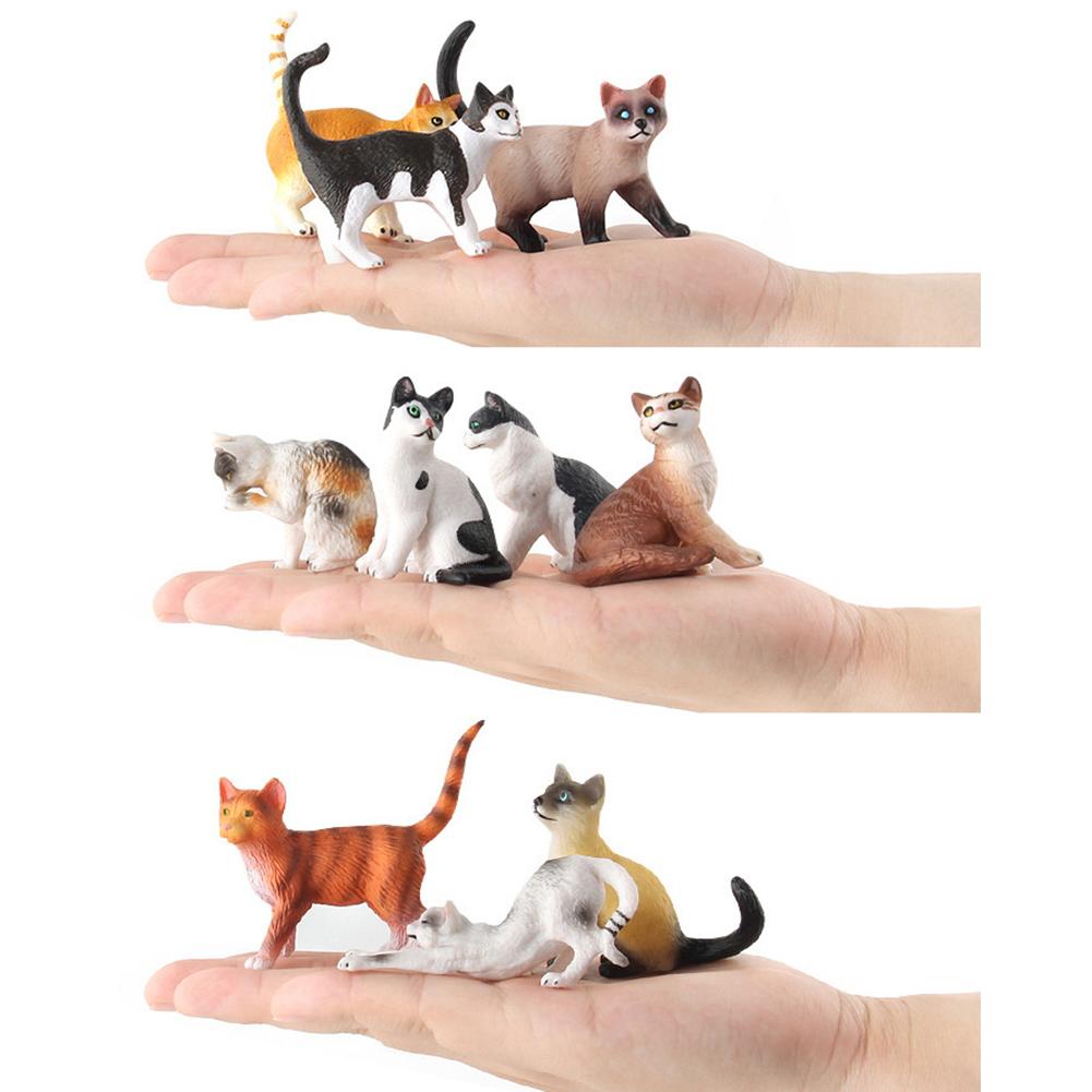 Simulation Mini Pet Model Cats Kitty Figure Model Statue Home Ornaments Kids Action Figure Decoration Toy