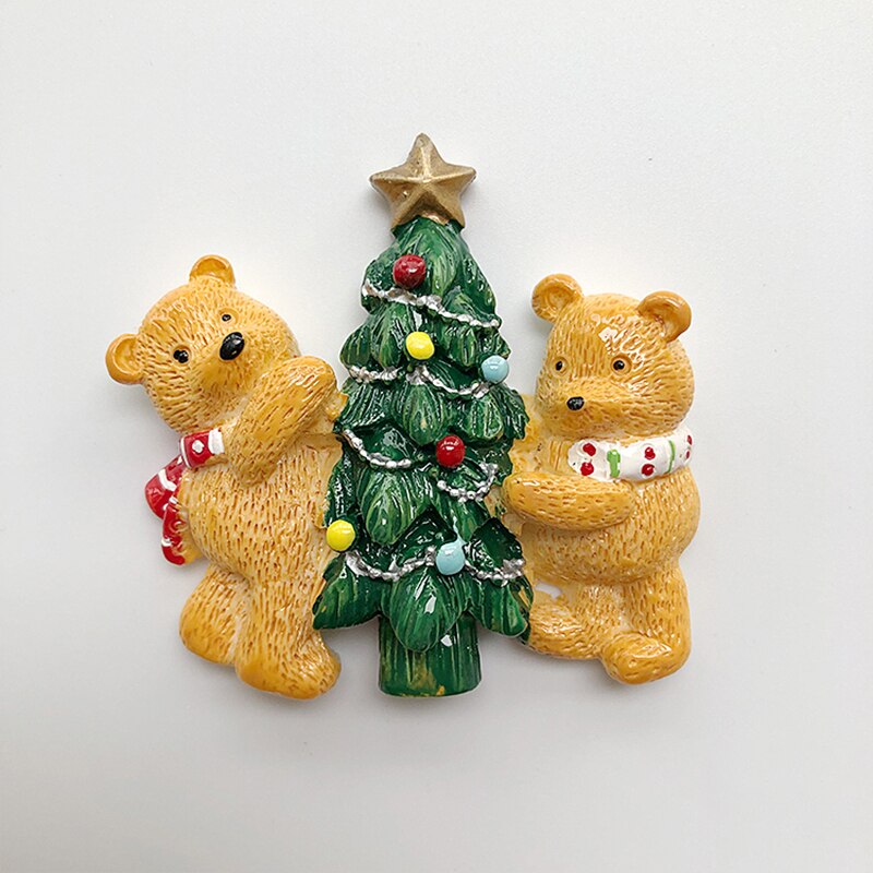 Aimants de réfrigérateur pour décoration de noël, accessoires en résine pour père noël, bricolage, ornements pour la maison,: Christmas bear