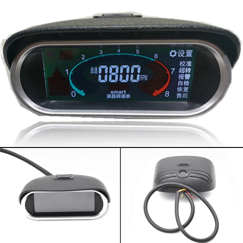 Universal Car truck digital Tachometer tacometro digital moto for 12v 24v Excavator Car Truck LCD 50-9999 RPM Tachometer