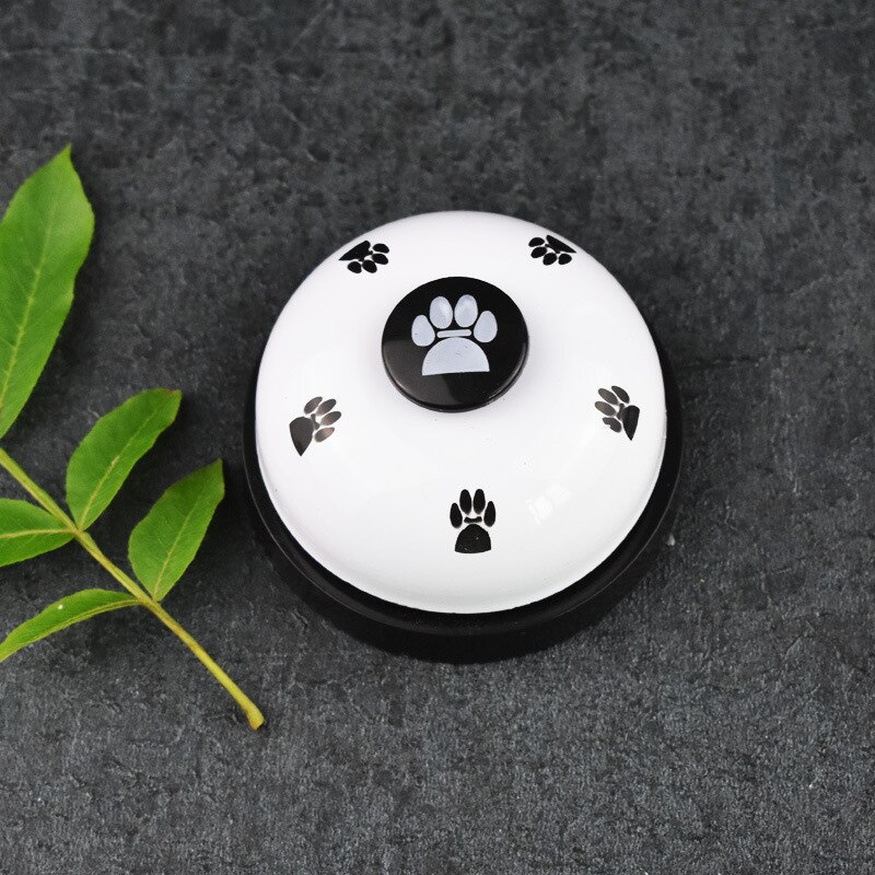 Funny Pet Training Bel Hond Speelgoed Leuke Footprint Ring Kleine Puppy Training Call Bell Diner Trainer Bell: White