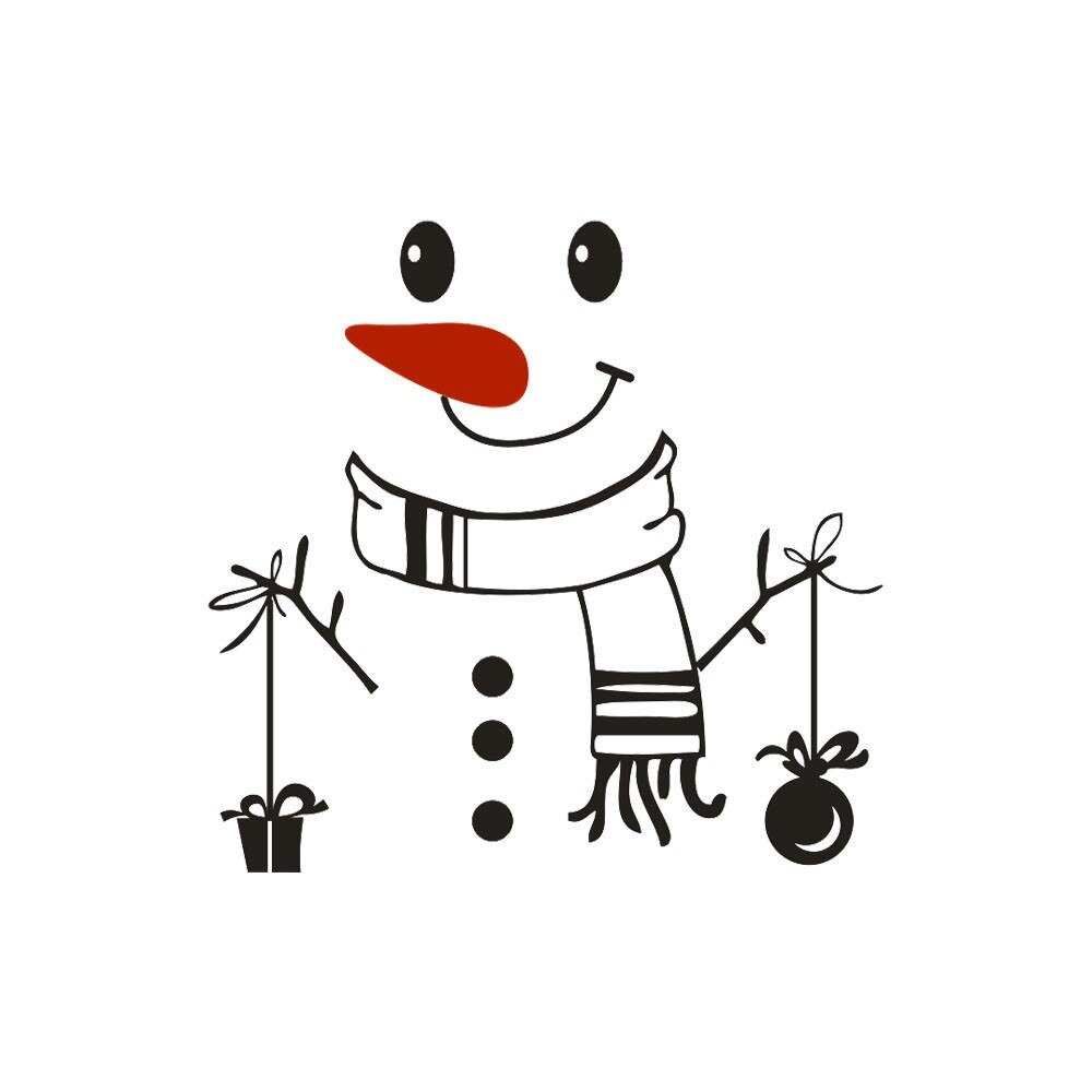 Christmas Snowman Fridge Sticker Happy Delicious Winter Wall Stickers Window Decal Year Home Decorations #W2G: Default Title