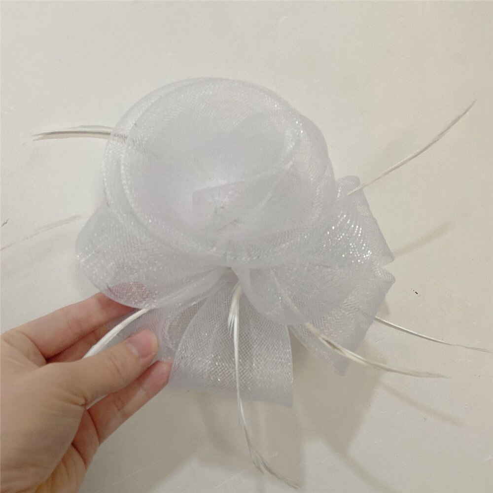 mariée coiffe de mariage accessoires dames femmes fête Vintage Fascinators coiffure épingle à cheveux lumière violet accessoire de cheveux: WHITE