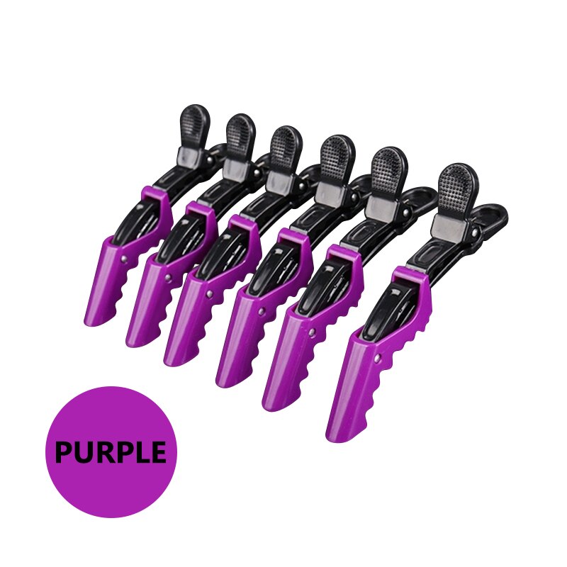 6/10Pcs/Set Hairstyling Clipper Tool Alligator Hair Clip Hairdressing Hairpin Ladies Plastic: 6Pcs Purple