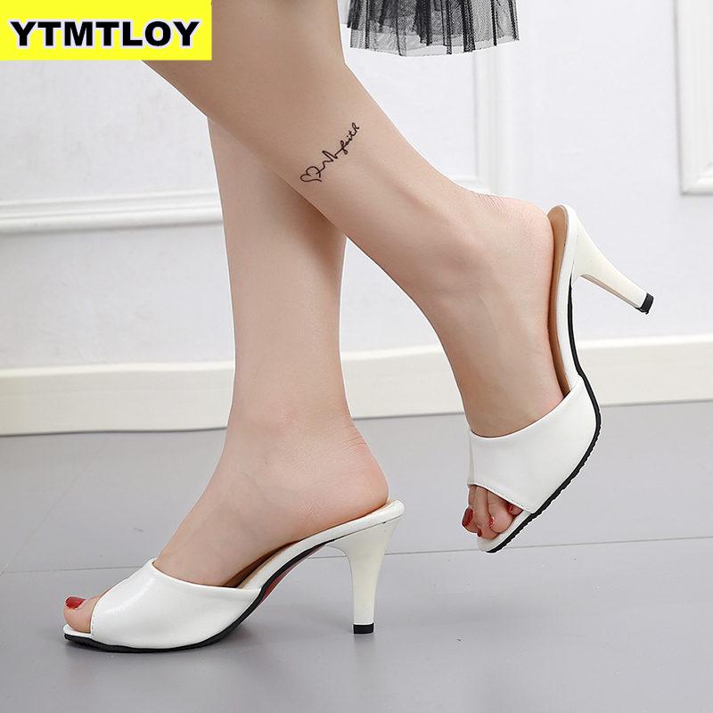 Sommerhæl høje hæle sandaler dame pumps klassikere slip-on sko sexede kvinder festsko guld sølv bryllup slingbacks