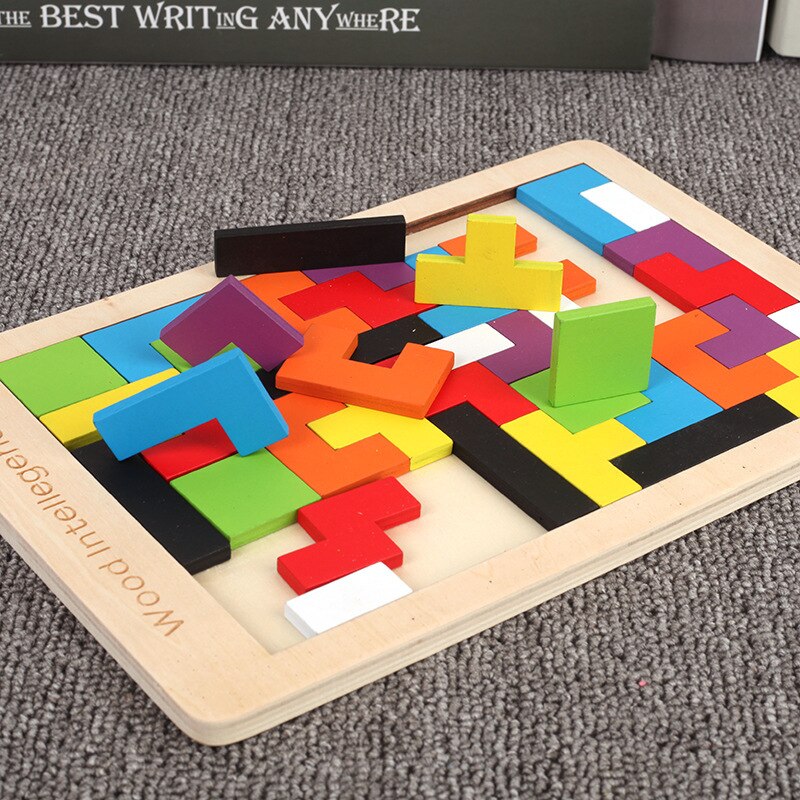 Puzzels Magic Tangram Kinderen Houten Educatief Spel Kind Puzzel Cubes Puzzels Kinderen Speelgoed Kinderen Jongens Meisjes