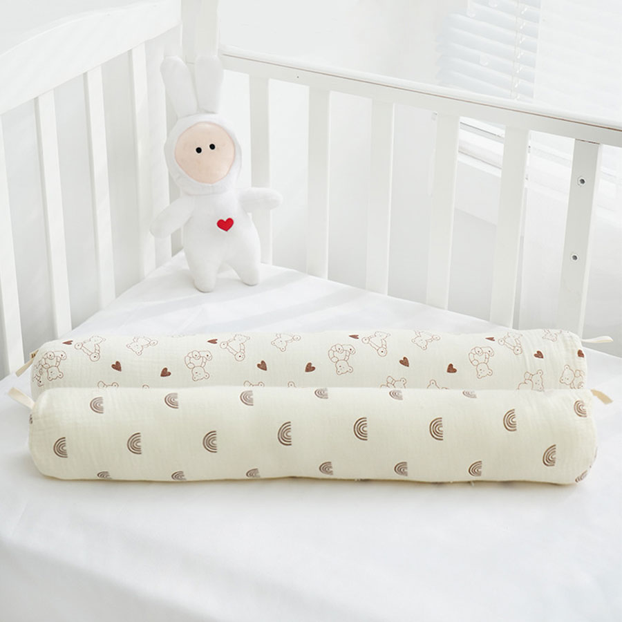 Rundes Babykissen, Rundhalskissen auf dem Babybett, 1er-Set, niedliches Cartoon-bedrucktes Babykissen, babyförmiges Kissen