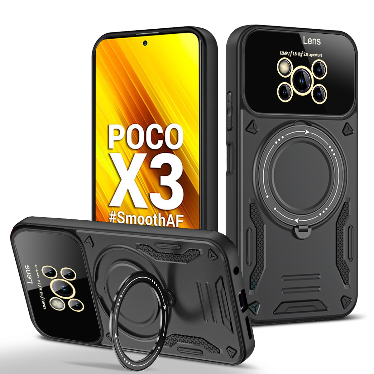 Para Xiaomi Poco X3 NFC funda para Magsafe funda de carga inalámbrica magnética para PocoX3 X3 X 3 Pro anillo soporte teléfono contraportada: Aluminio / Beige