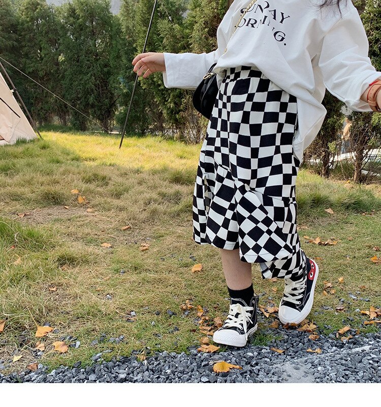 Jupe à carreaux en coton pour filles, printemps 2022