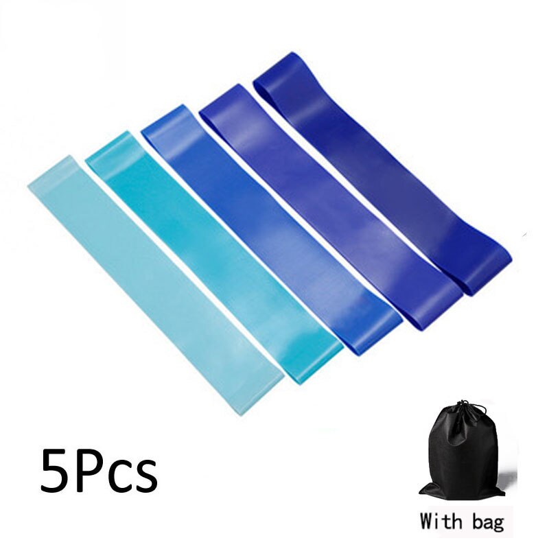 5 Stks/partij Fitness Yoga Weerstand Elastiekjes Fitness Gym Workout Training Apparatuur 0.35-1.1Mm Pilates Elastiekjes Voor sprot: Blauw