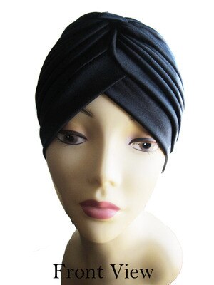 Retail Women's Beanies Muslim Turban Women Big Satin Bonnet Elastic Turban Dastar Imamah: black