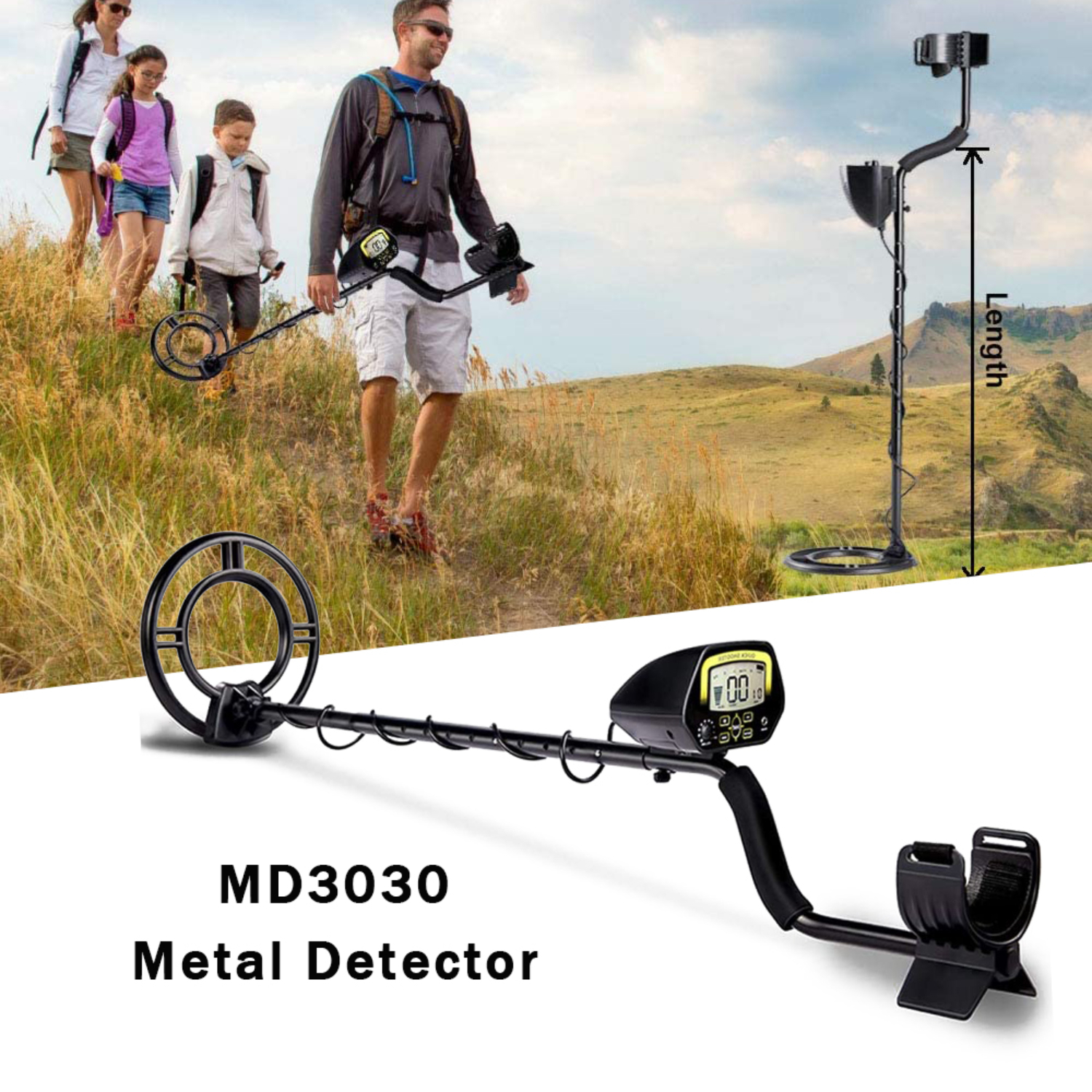 LCD Anzeige MD3030 Metall Detektor Gold Bagger Schatz Jäger mit Einstellbarer Empfindlichkeit Wasserdichte Gold Finder