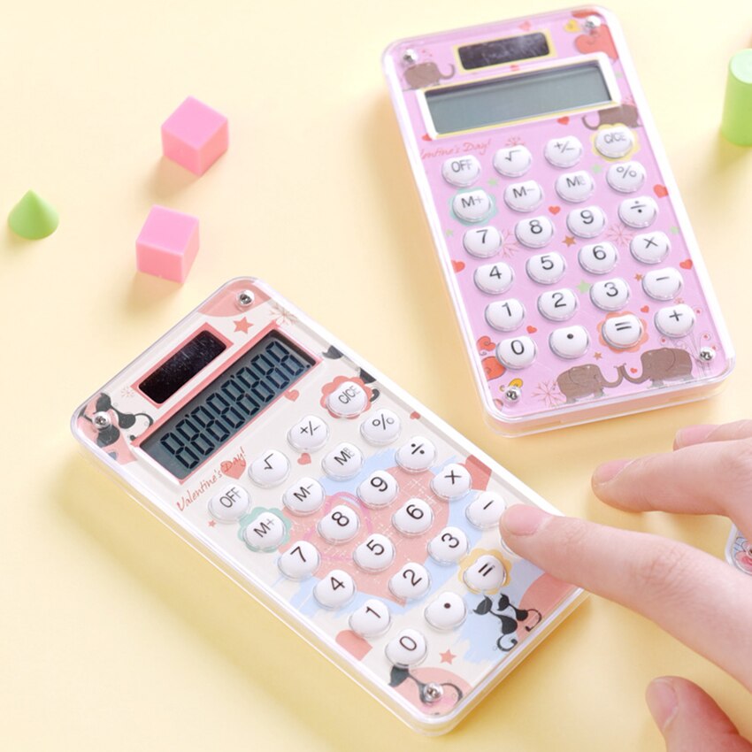 8-Digit Pocket Solar Calculator Standard Function Student Calculator Large LCD Display Calculator with Labyrinth Map Game