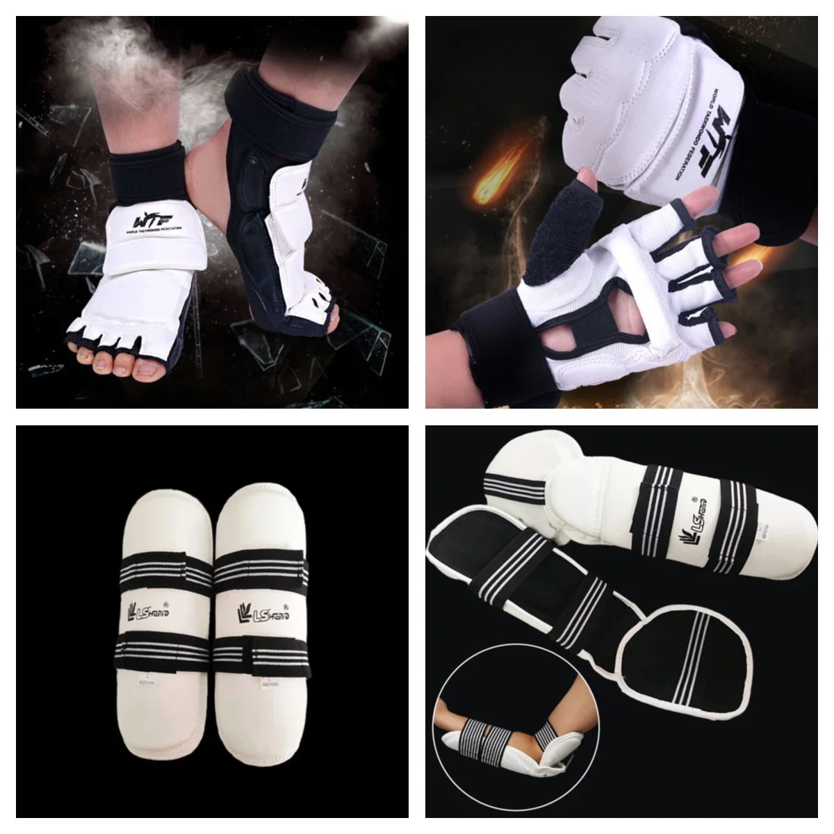 1 Juego de guantes de cuero para pies de Taekwondo, Protector de tobillo para Karate, boxeo, artes marciales, calcetín, entrenamiento, equipo de Protección deportiva
