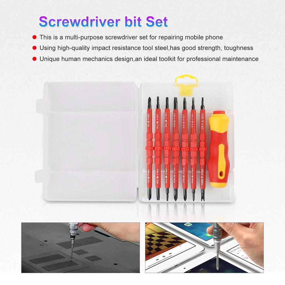 Insulated Screwdriver Set 8 Piece Electrical Electrician Hand Tool Multifunctional Household Opening Repair Precision Tool Set