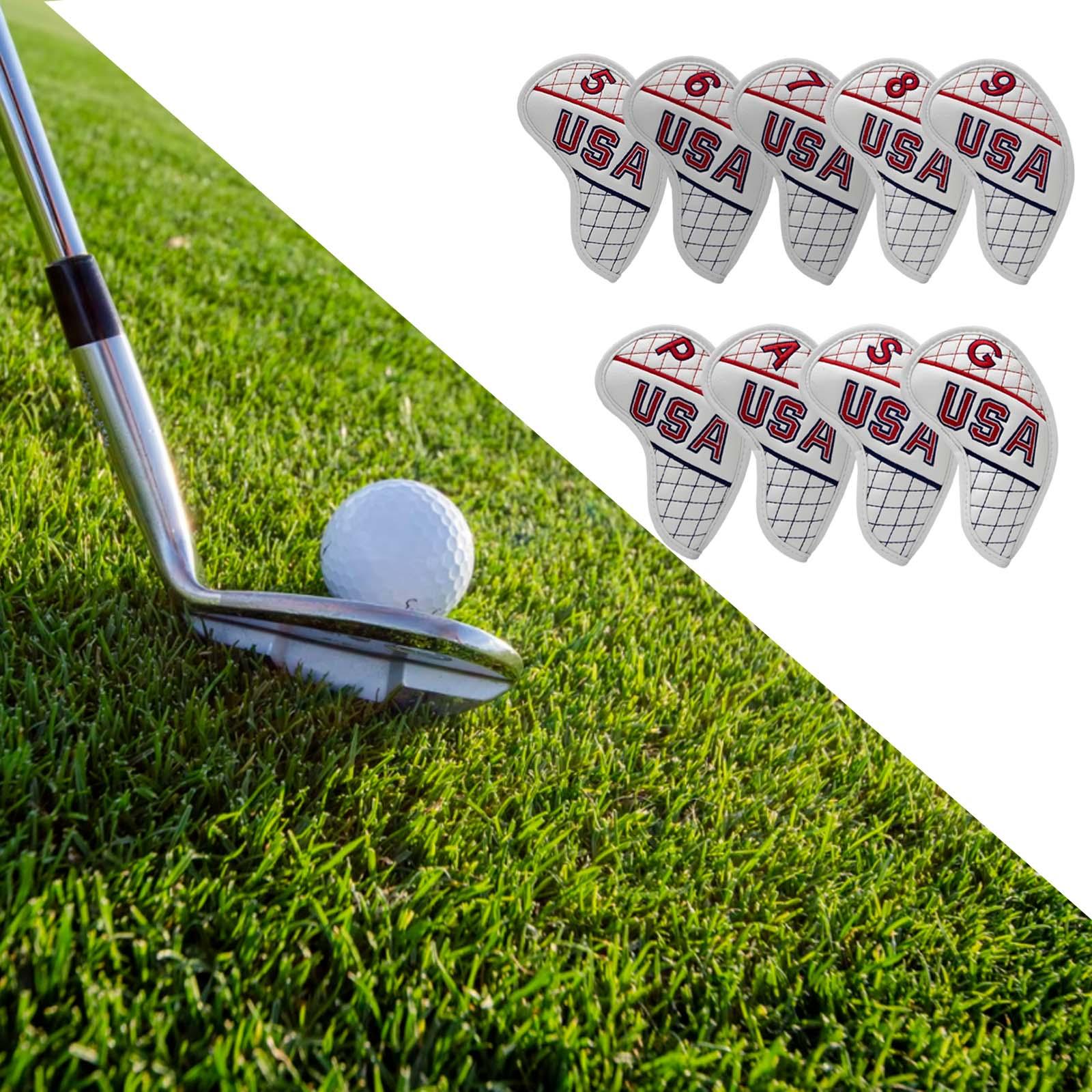 9 stuks luxe golfijzerhoezen met nummerbescherming  pu 5-9, p,a,s,g