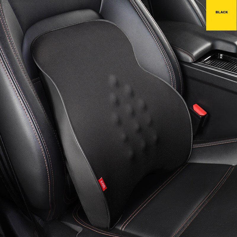 Auto Massage Kussen Rugleuning Ondersteunen Lumbale Kussen Verlichten Vermoeidheid Hals Usb Opladen Hoofdsteun Voor Office Home Auto Accessoires: Black-Waist