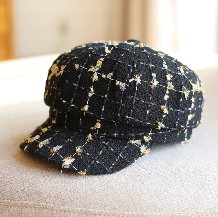 Geebro kvindelige efterår vinter british hat retro wildwomen ottekantet newsboy hætte damer afslappet baret vintage kunstner maler hat