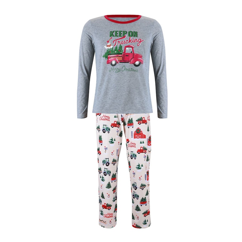 Familie matchende outfits tøj julepyjamas sæt xmas voksen barn sød fest nattøj pyjamas bil print nattøj jakkesæt