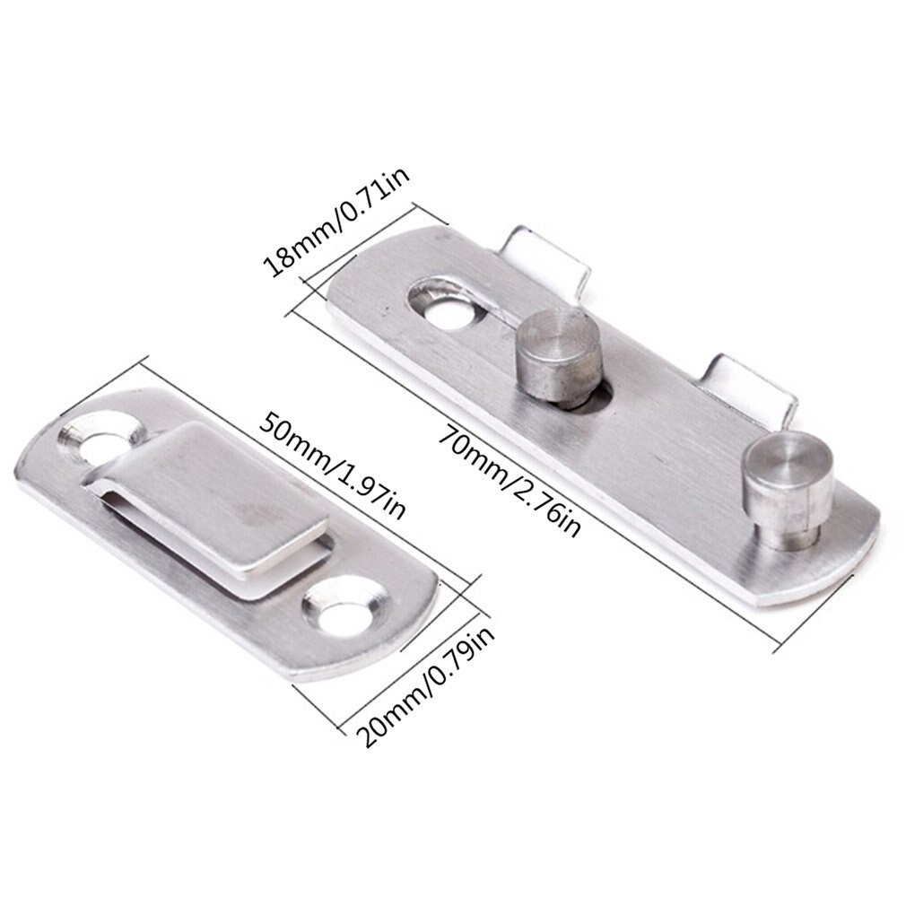 Pestillo cerrojo con bloqueo de puerta corredera de acero inoxidable, accesorio de escaparate, hebilla de puerta montada, cerradura para puerta corredera