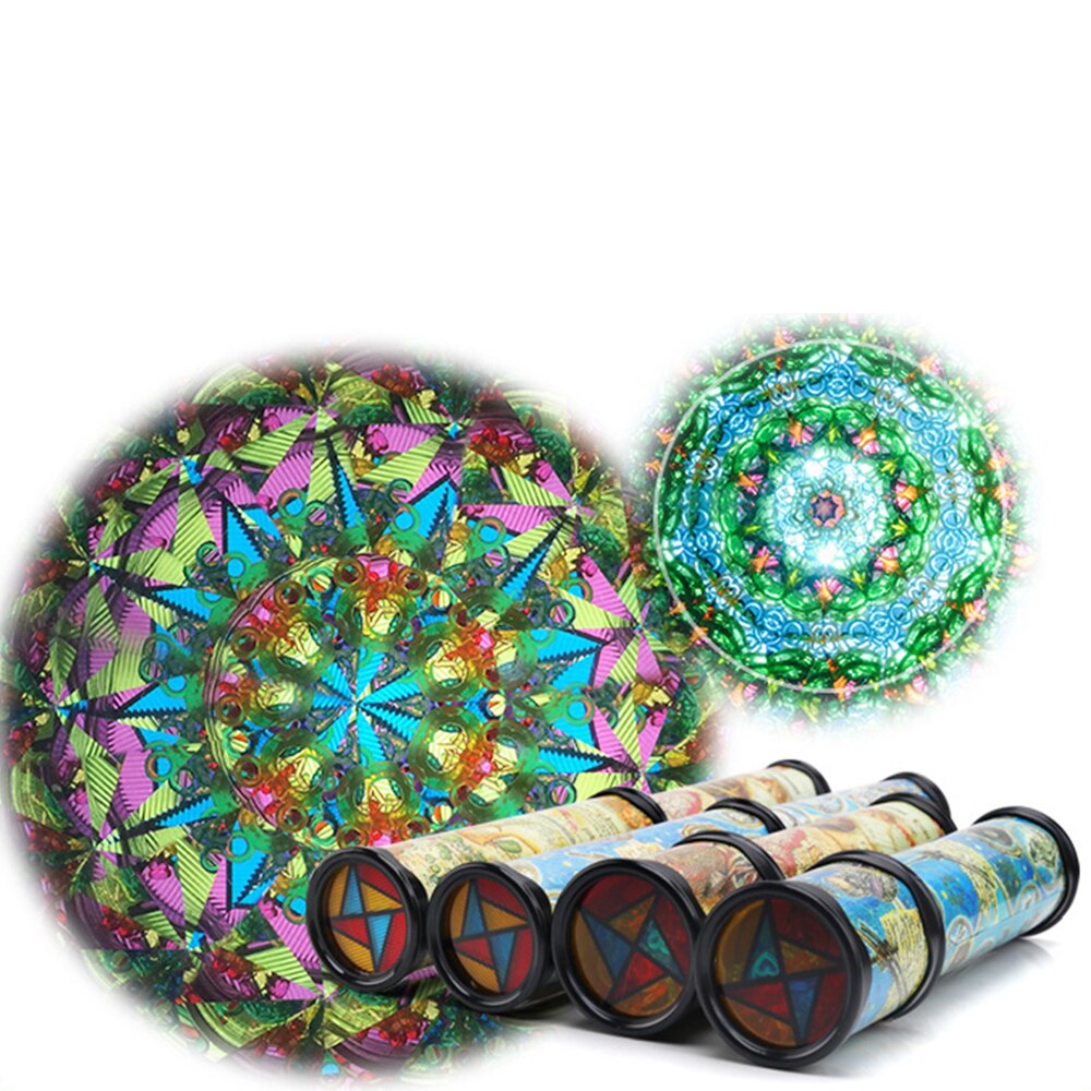 Kleurrijke Caleidoscoop Kinderspeelgoed Vroege Educatief Wetenschap Speelgoed Cartoon Klassieke Speelgoed Draaien Kaleidoscopes Roterende Willekeurige