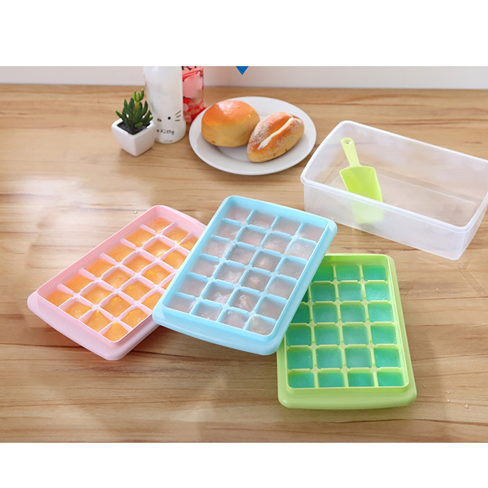 24 Grid Ice Cube Mold Silicone Ice Cube Tray Square Ice Tray Mould Easy Release Silicone Ice Cube Form Bar Kitchen Accessories