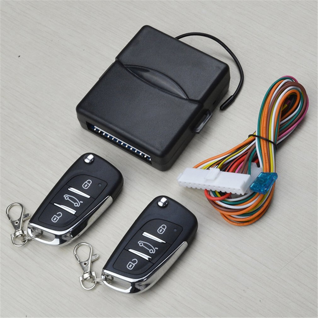 Universal Car Auto Keyless Entry System Button Start Stop LED Keychain Central Kit Door Lock with Remote Control