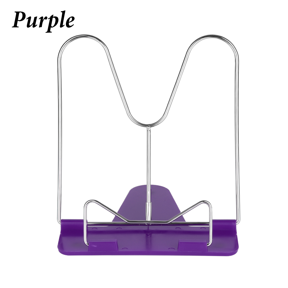 1pc Portable Foldable Reading Adjustable Angle Reading Book Stand Document Holder Bookends Book Organizer: purple