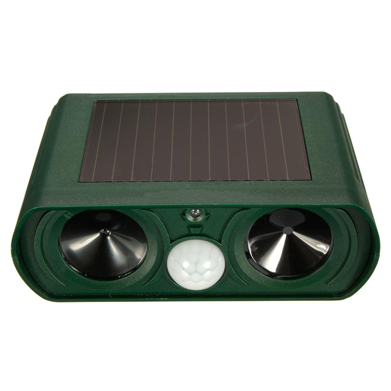 1Stck Dual Ultra Schall- Solar- Energie Pest Ebene Repeller Katze Hund Fuchs Abschreckung