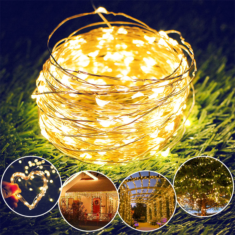 USB LED Lichterketten Kupferdraht Schnur 20m 200led Outdoor Lampe Girlande für Weihnachts baum Hochzeits feier Dekoration
